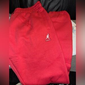 KANGOL LOGO JOGGER SWEATPANTS LIVING CORAL - K92110 SIZE LARGE MEN